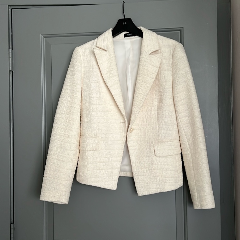 Theory Cream Textured Blazer